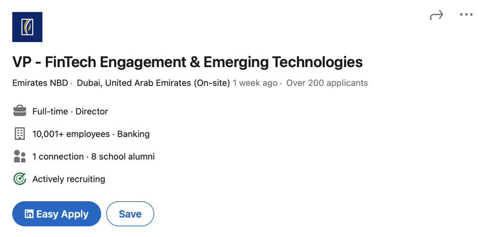 Interesting Job: VP - FinTech Engagement & Emerging Technologies