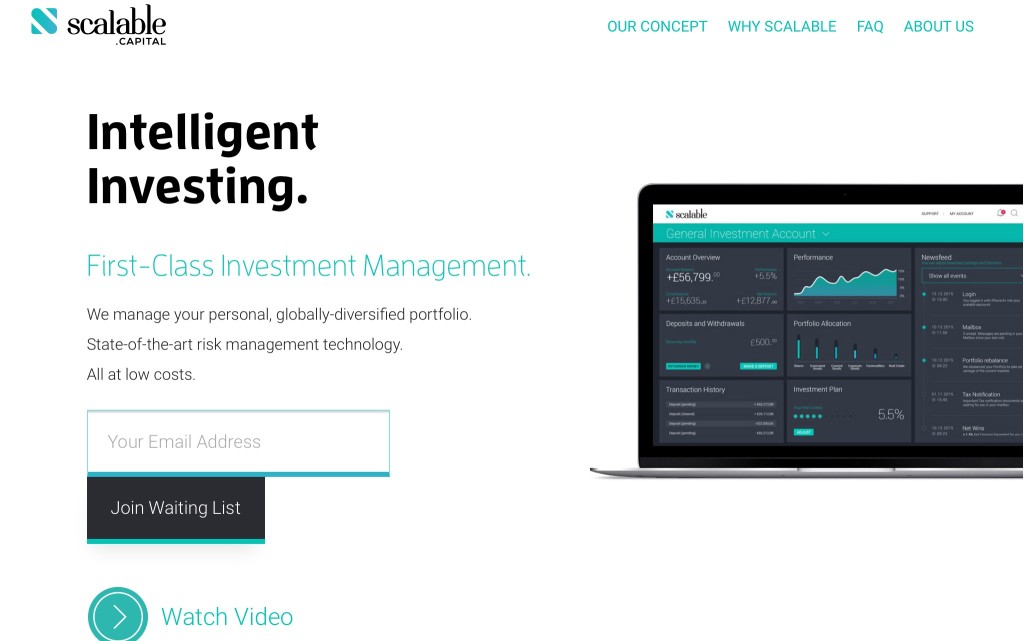 The Scalable Capital website