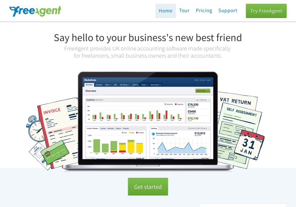 The FreeAgent website 