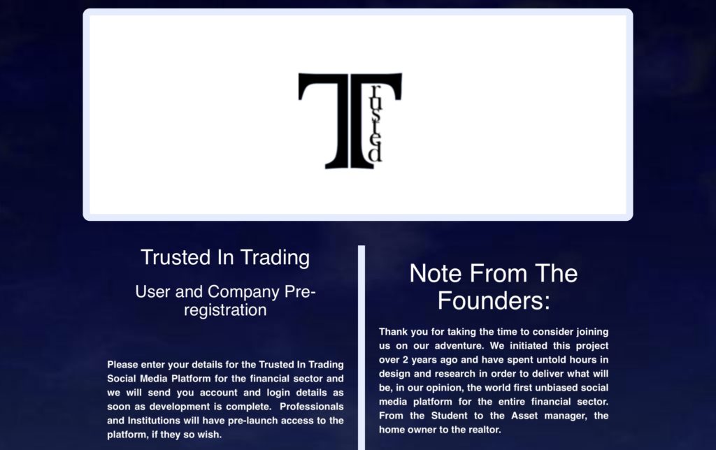 The Trusted in Trading website